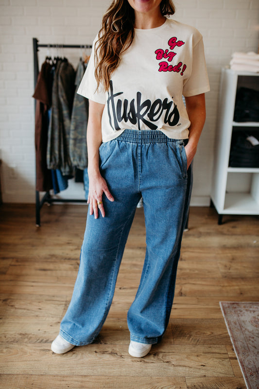Elastic Waist Side Seam Risen
