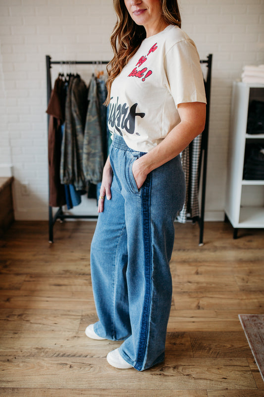 Elastic Waist Side Seam Risen