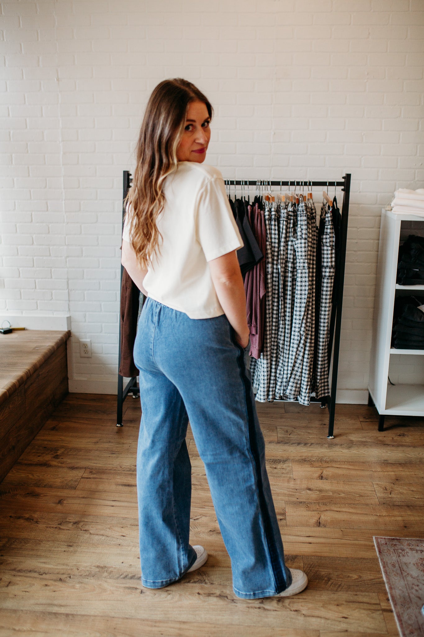 Elastic Waist Side Seam Risen