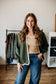 Olive Front Scalloped Cardi