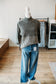 Black/Grey Two Tone Mock Neck