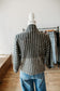 Black/Grey Two Tone Mock Neck