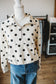 Ivory Polka Dot Half Zip