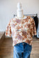 Ivory/Brown Floral Print Cardi