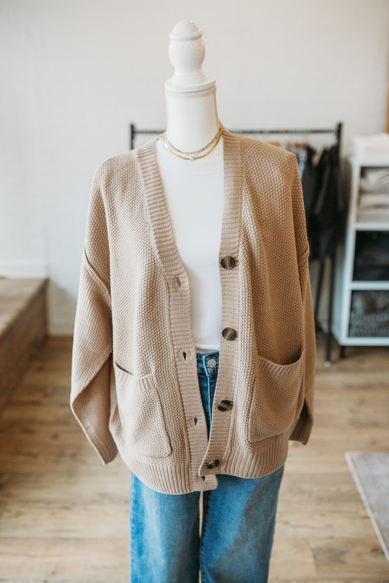 Dark Taupe Oversized Cardi