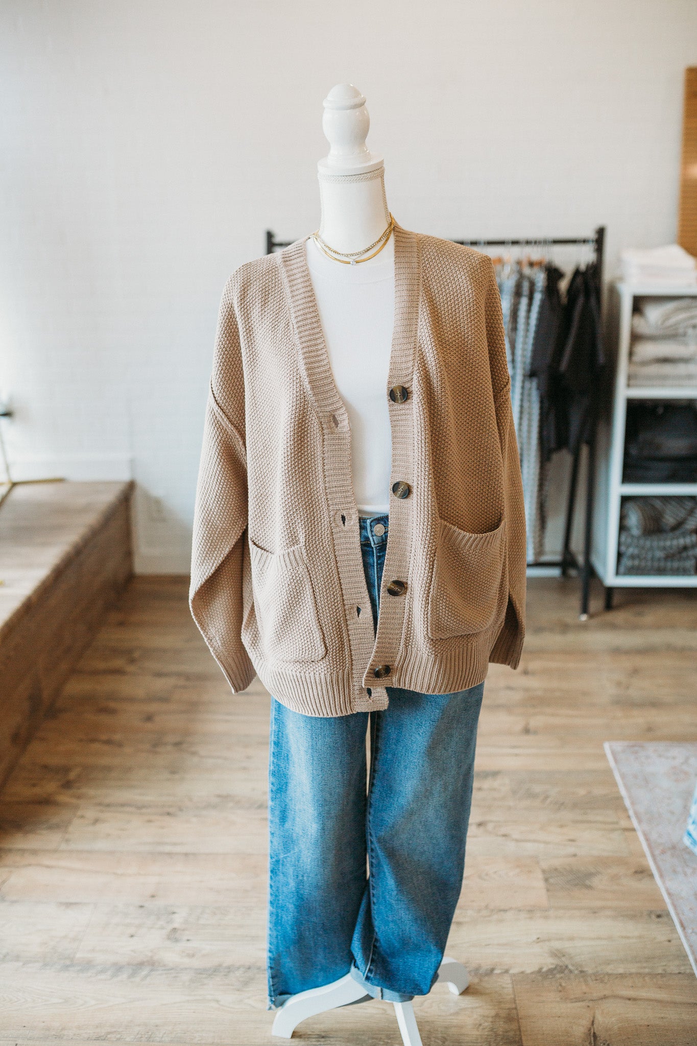 Dark Taupe Oversized Cardi