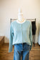Misty Blue Ribbed Cardigan
