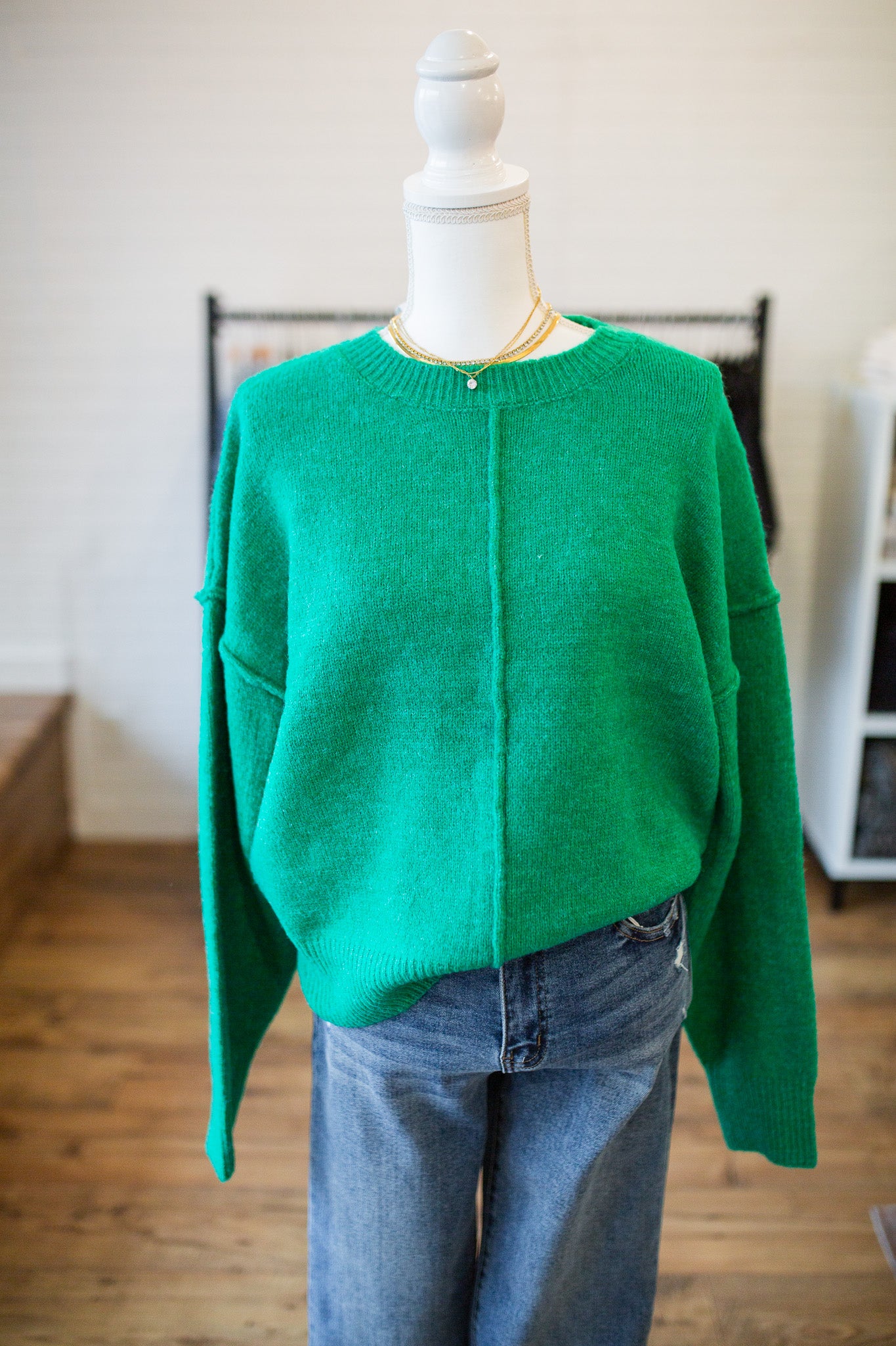 Emerald Seam Detail Pullover