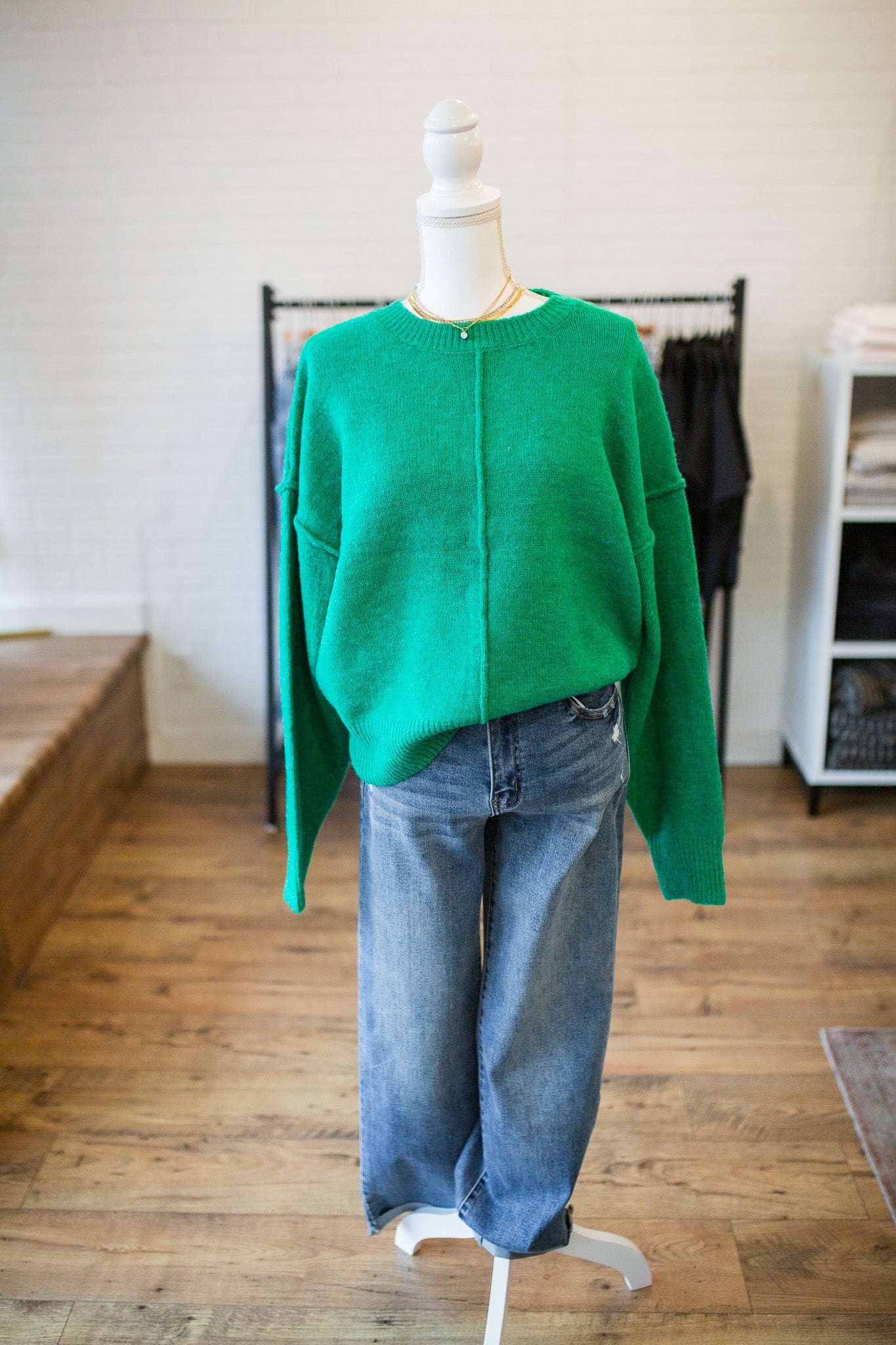 Emerald Seam Detail Pullover