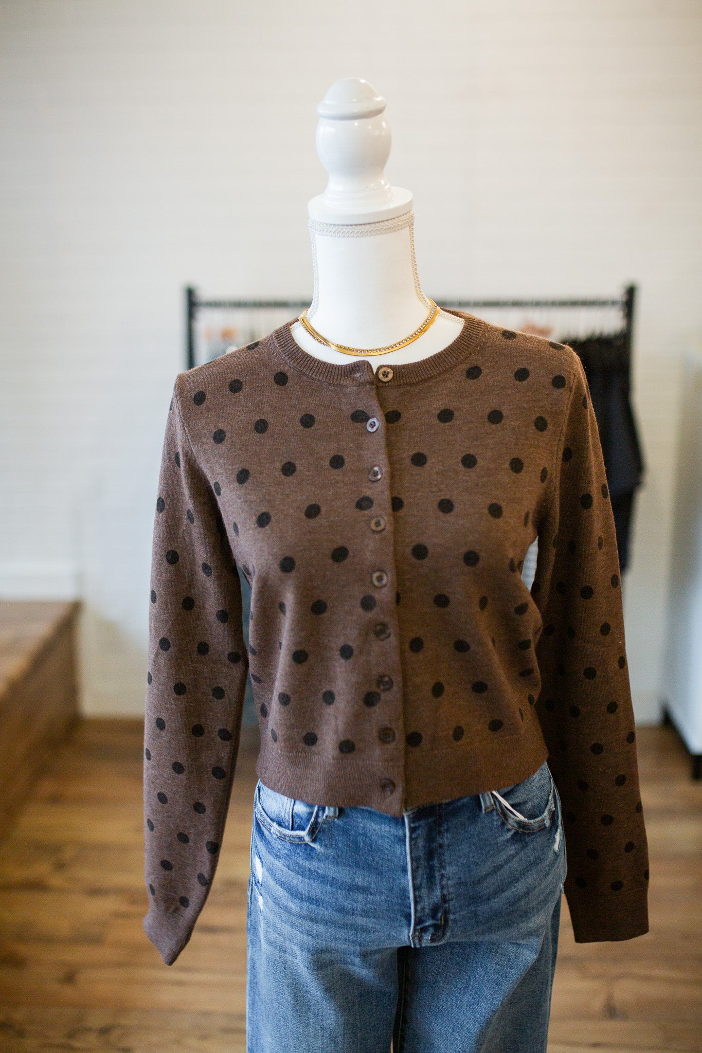 Brown Polka Dot Cardi