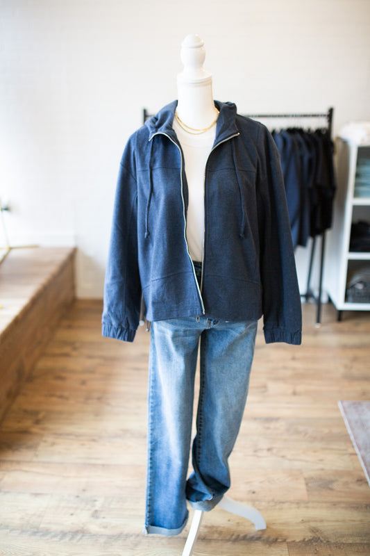 Indigo Faux Denim Jacket