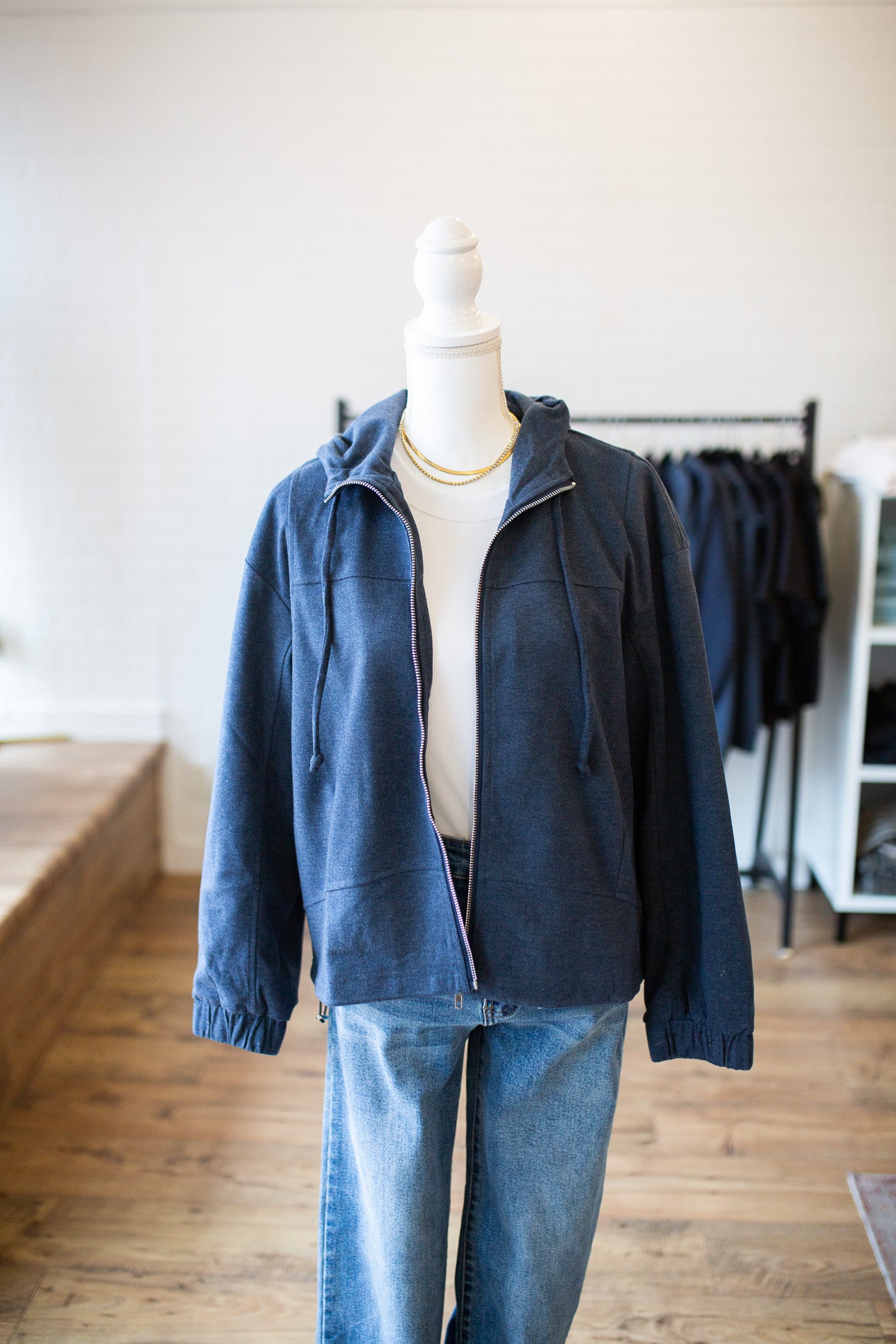 Indigo Faux Denim Jacket