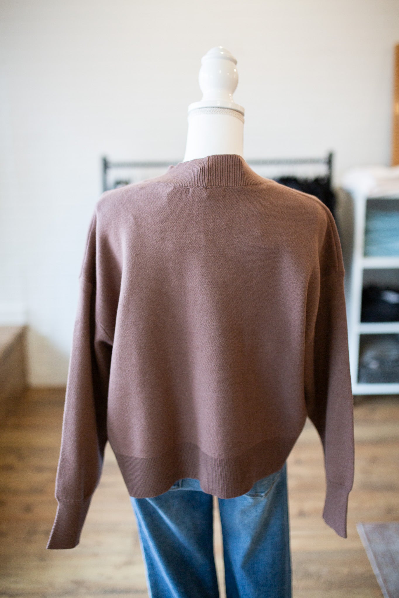 Mocha Solid Cardigan