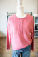 Pink Half Button Sweater