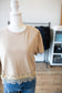 Taupe Polka Dot Lace Tee