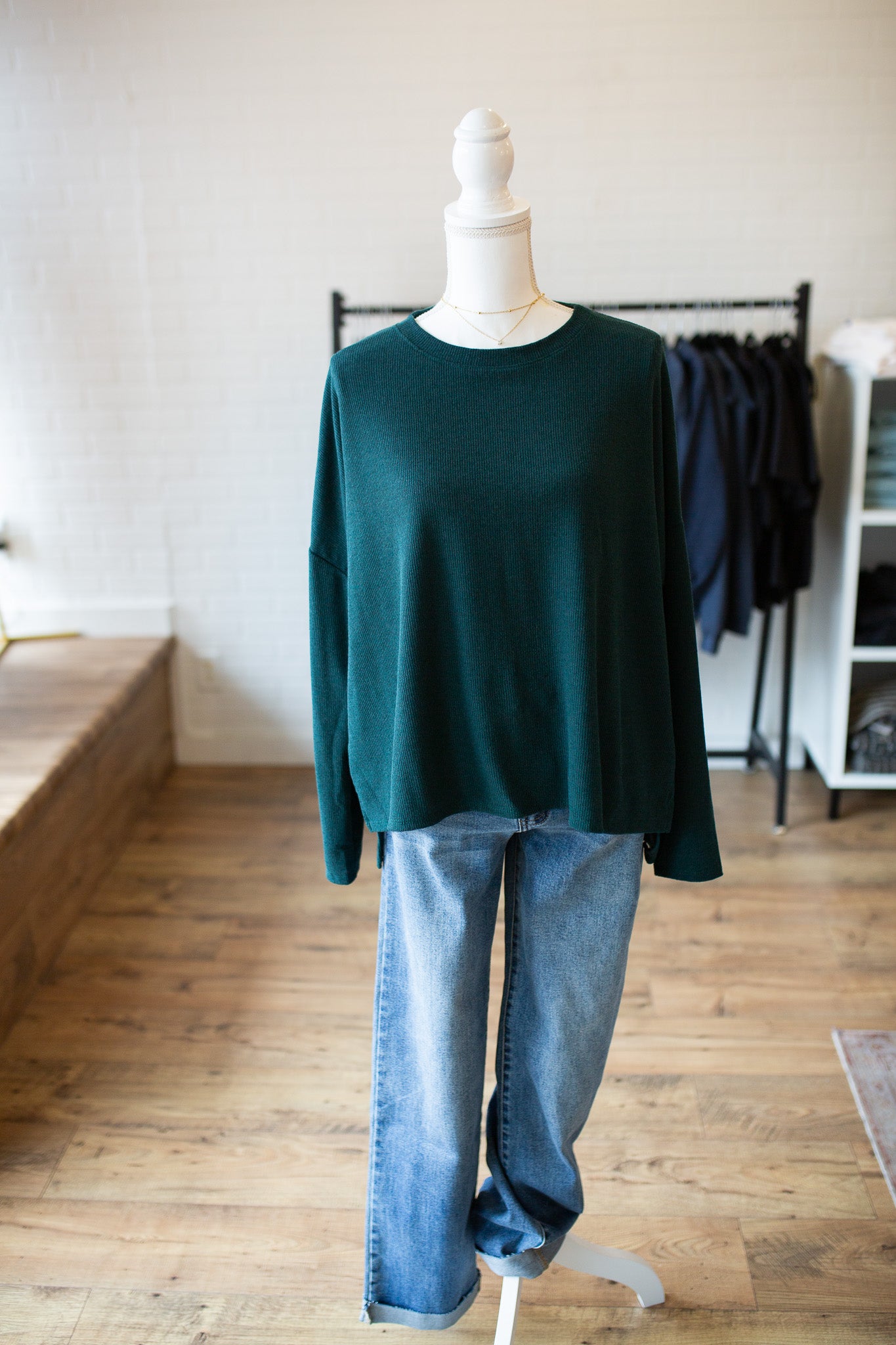 Hunter Green Hi-Lo Top