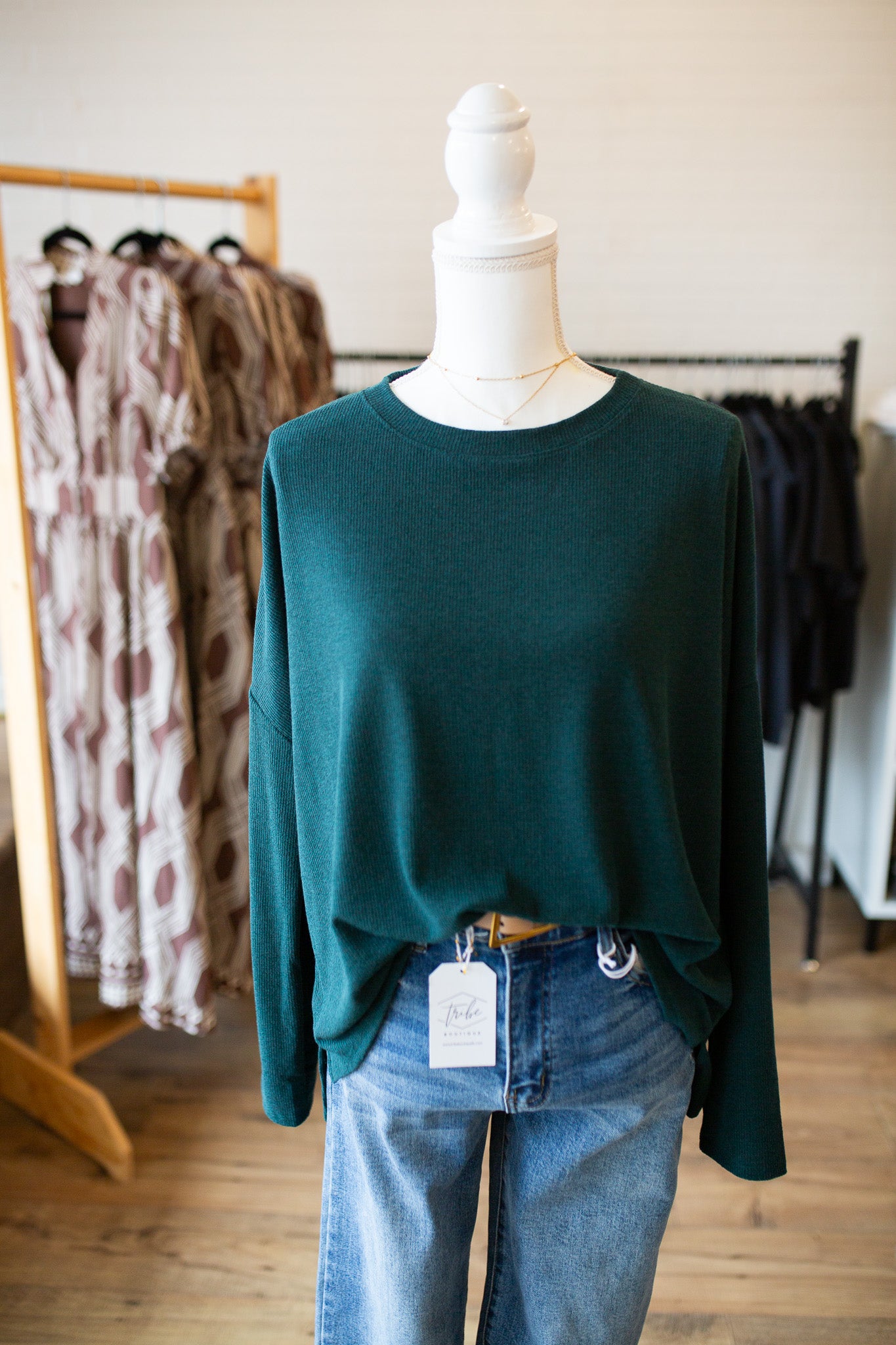 Hunter Green Hi-Lo Top