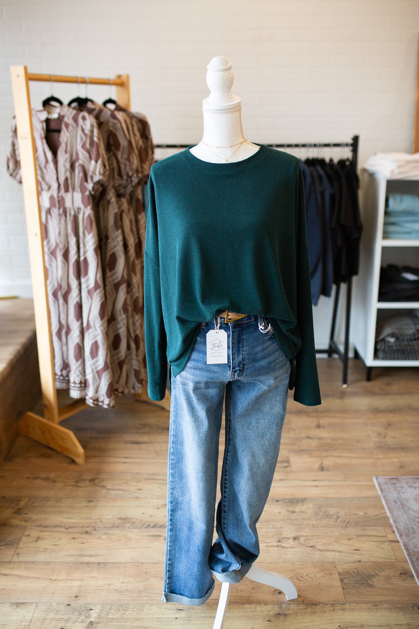 Hunter Green Hi-Lo Top