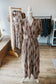 Printed Coffee Midi Dress