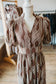 Printed Coffee Midi Dress