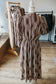 Printed Coffee Midi Dress
