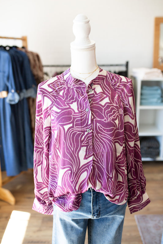 Plum Printed Shirt