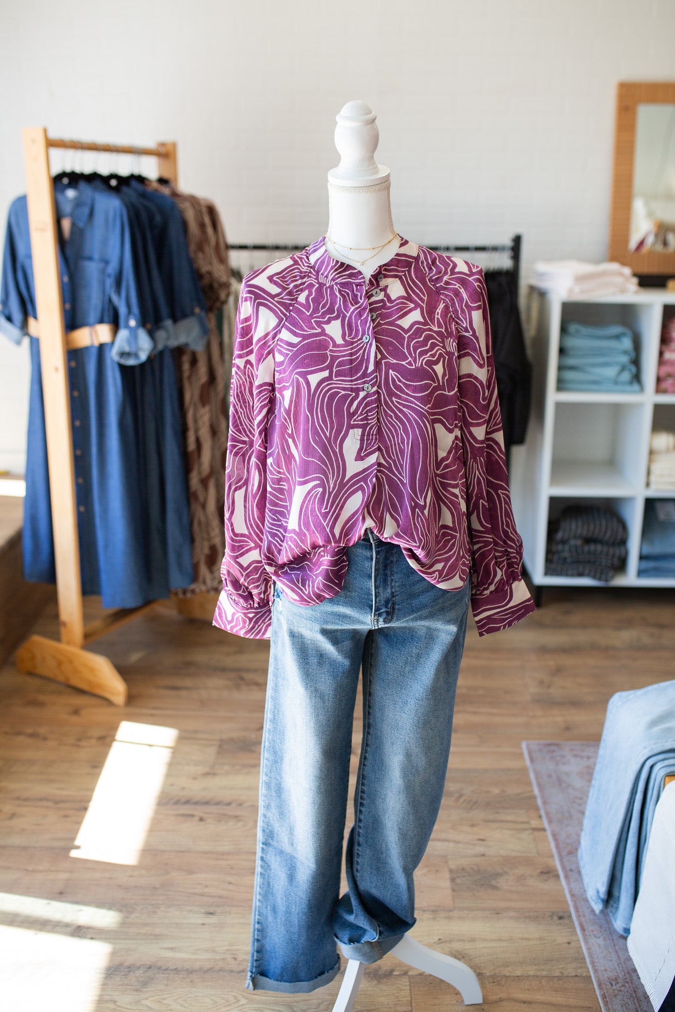 Plum Printed Shirt