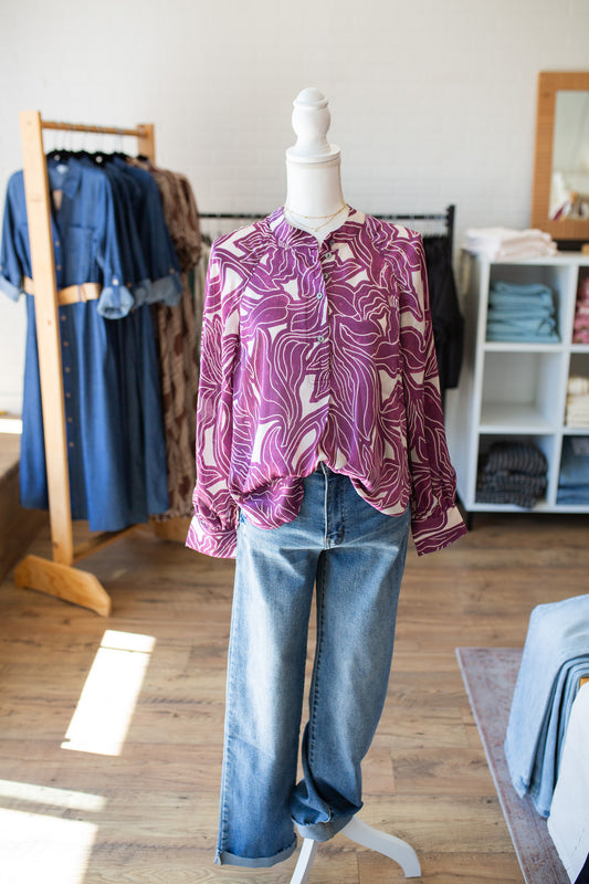 Plum Printed Shirt