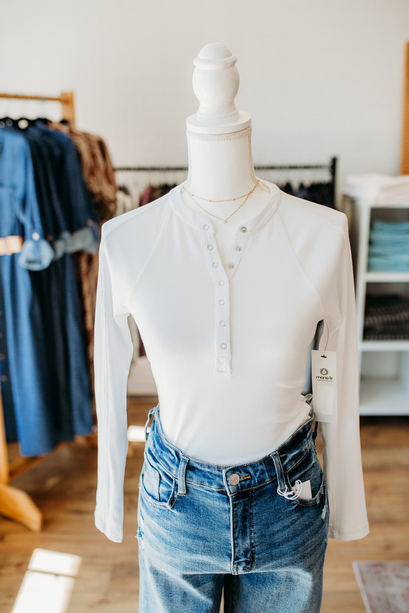 White/Truffle Mono B Henley