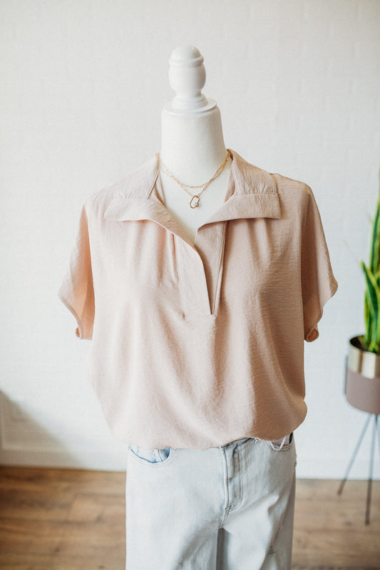 Sand Collared Top