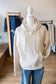 Dark Taupe Striped French Terry Hoodie