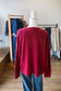 Dk Red Raw Edge Crew Neck