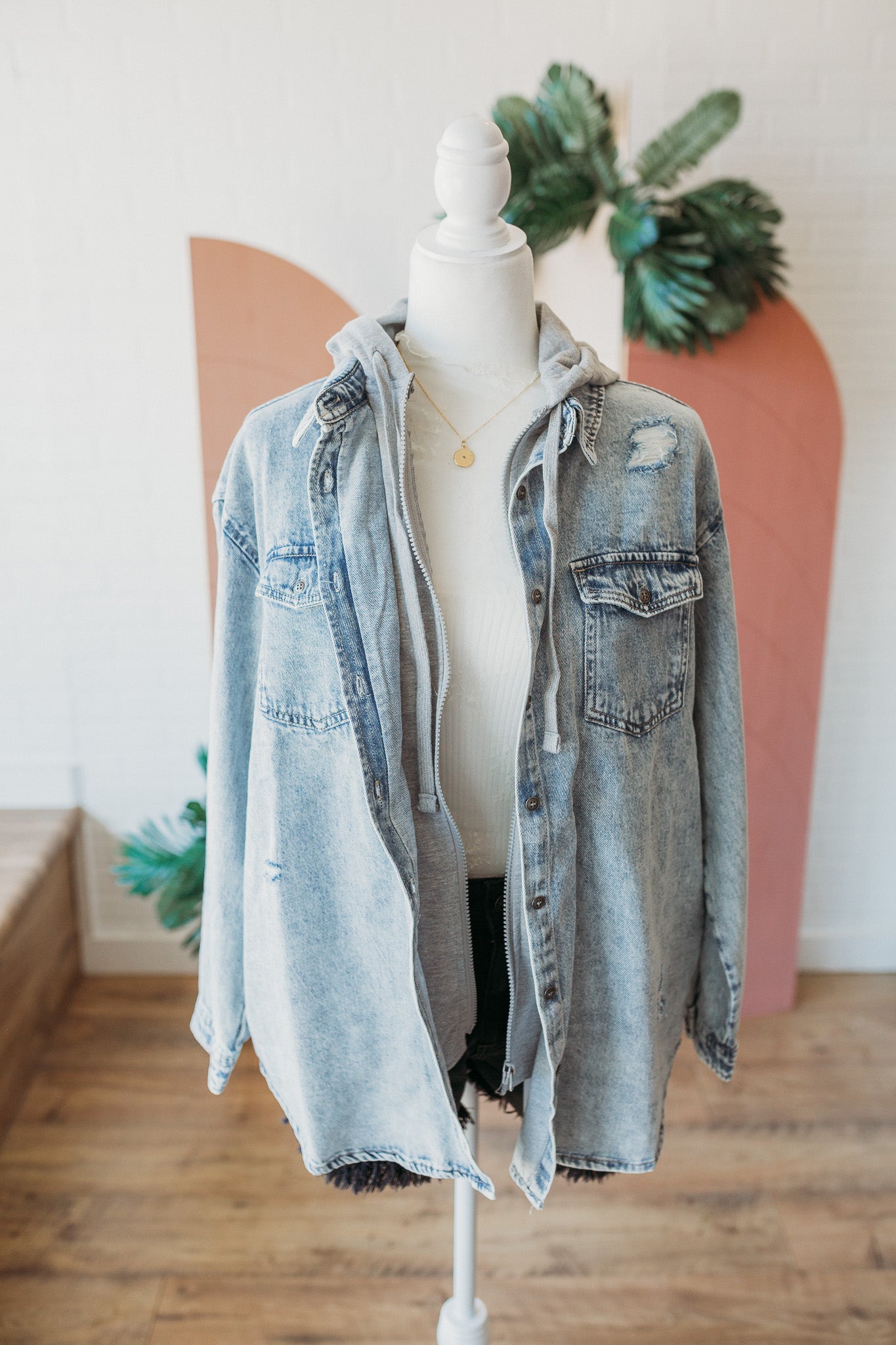 Vintage Denim Hoodie Jacket
