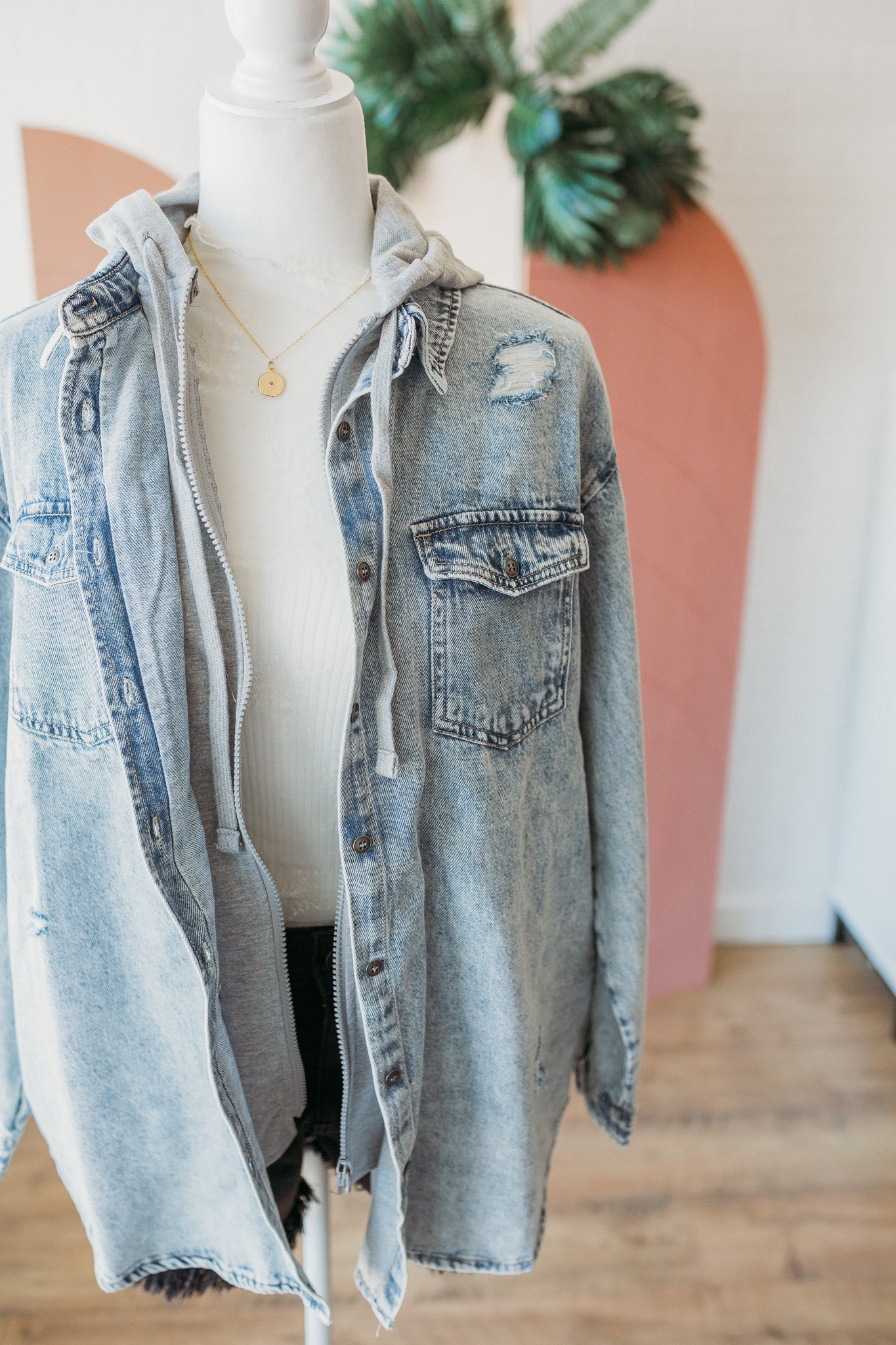Vintage Denim Hoodie Jacket