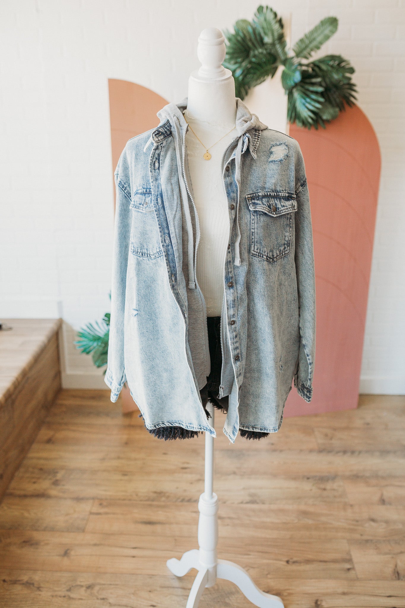 Vintage Denim Hoodie Jacket