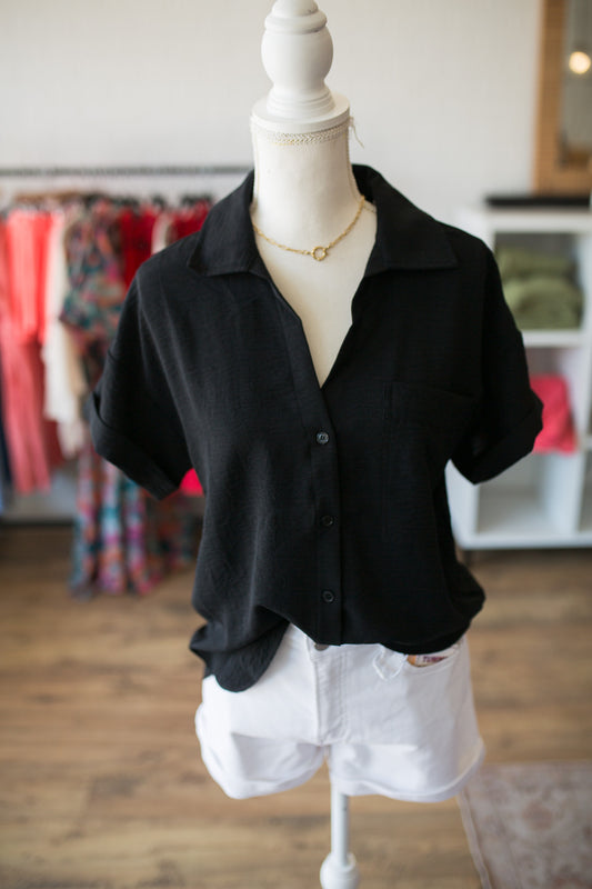 Black Stac Pocket Top