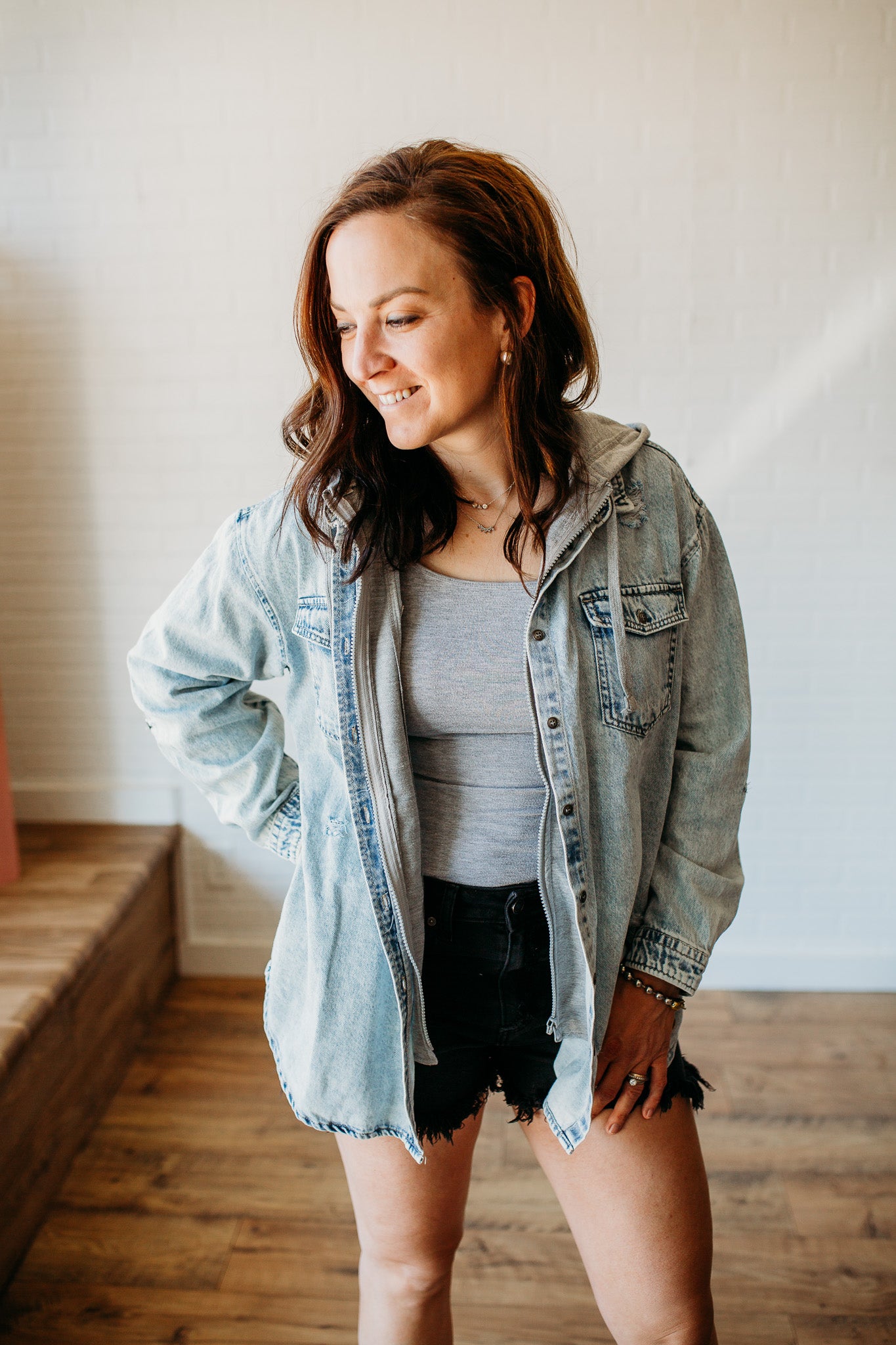 Vintage Denim Hoodie Jacket