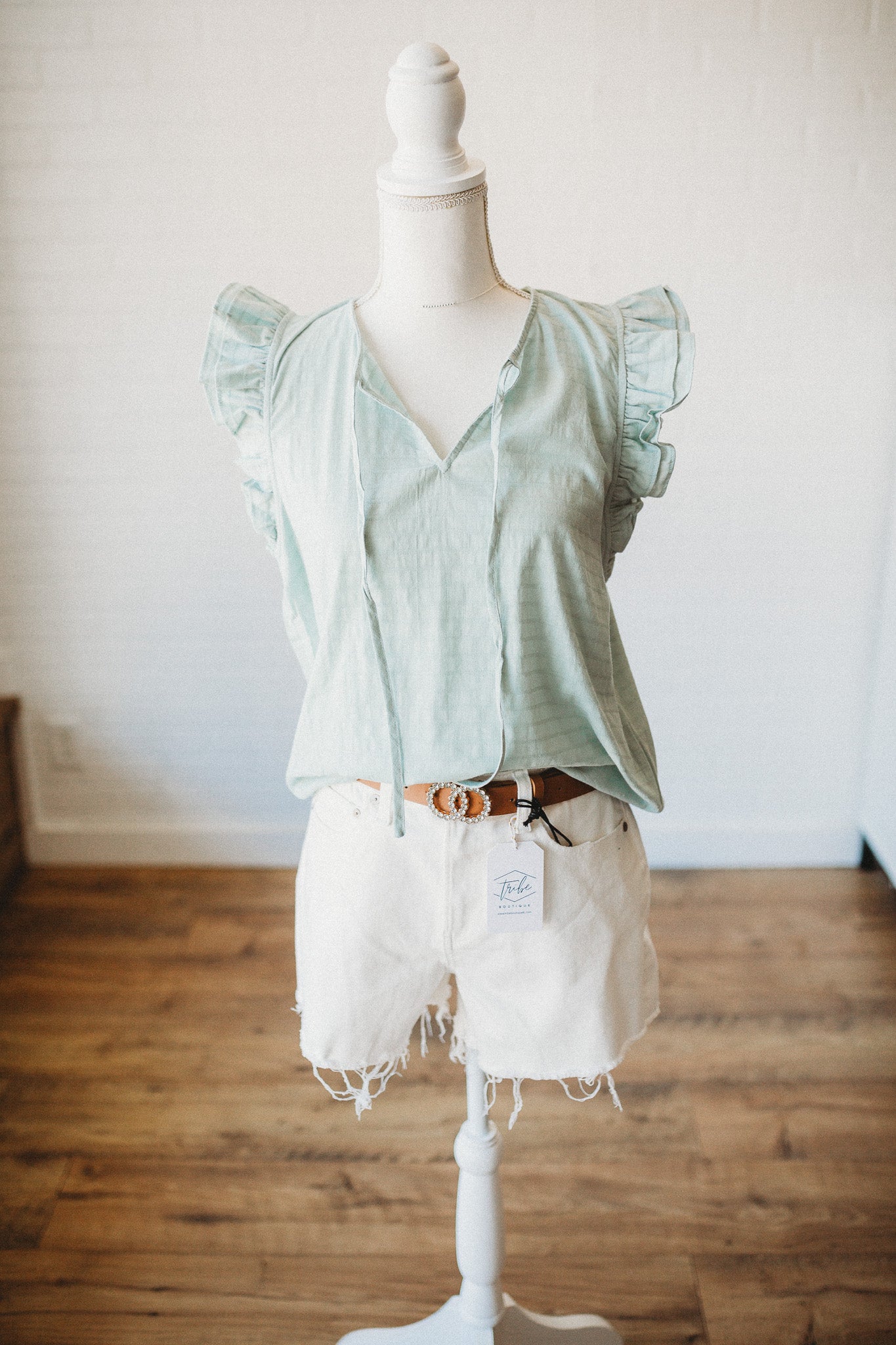 Sage Ruffle Blouse