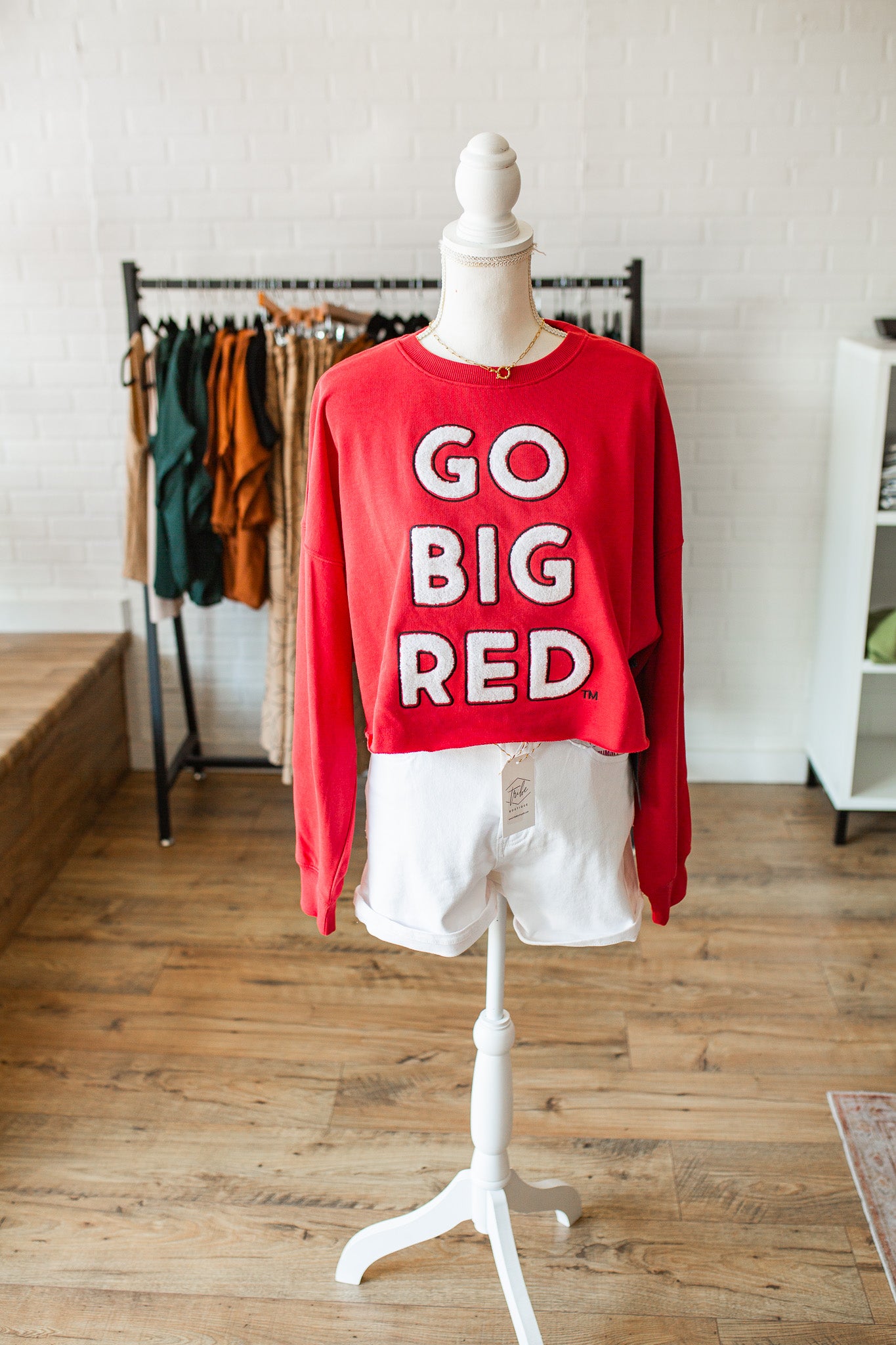 Nebraska Perkins Chenille Cropped Longsleeve