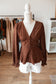 Chocolate Polka Dotted Peplum