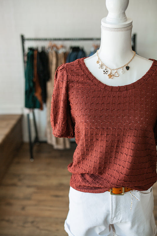 Sienna Wave Textured Top