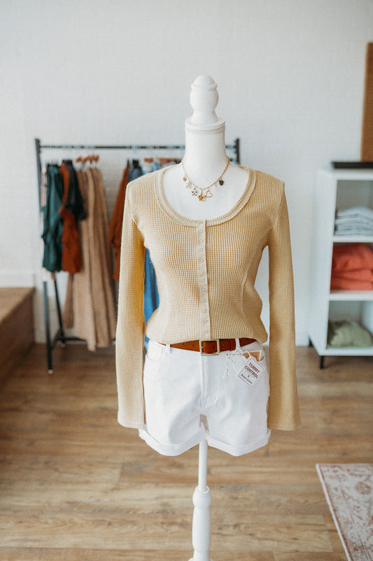 Yellow Button Down Top