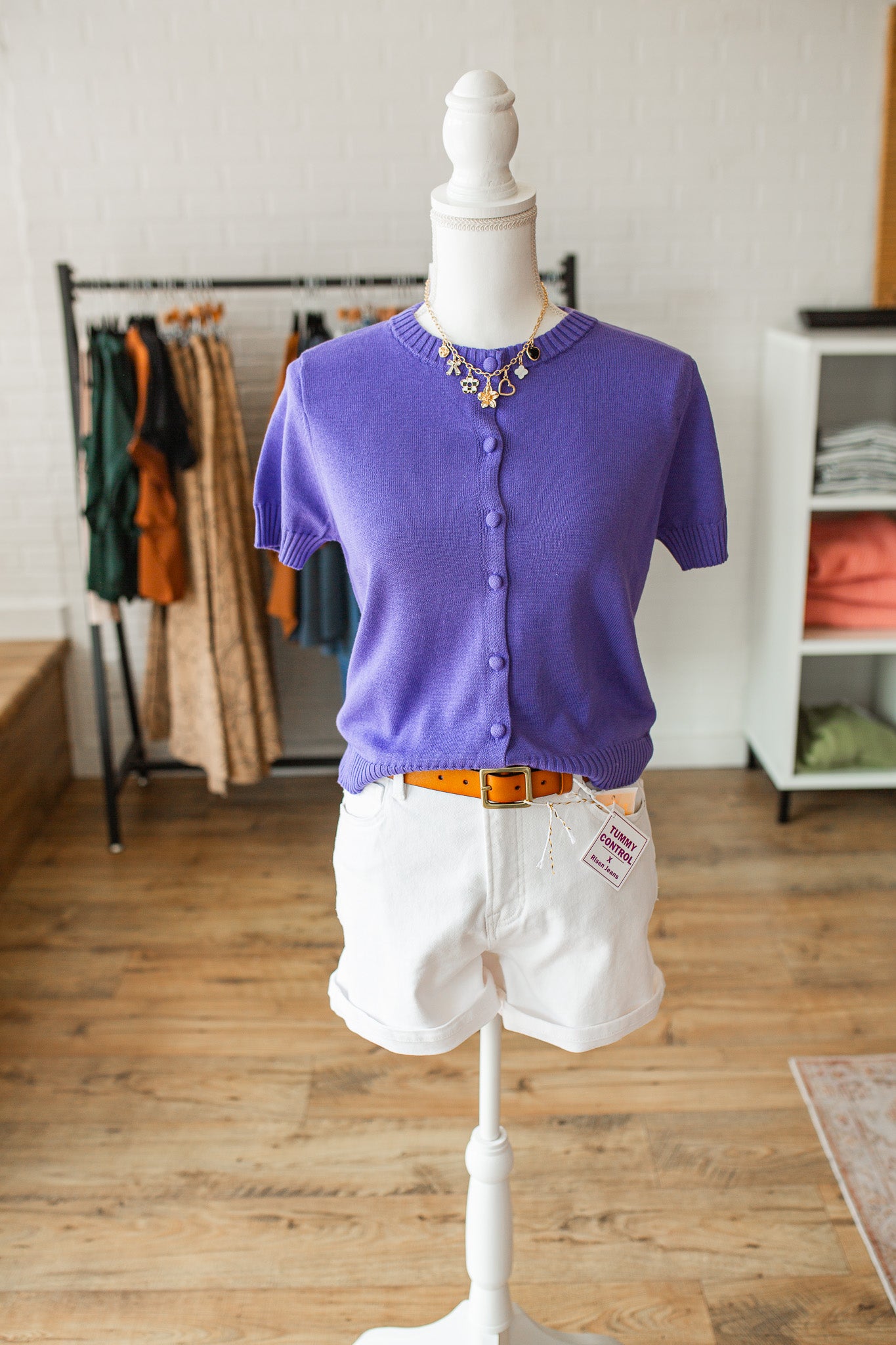 Iris Purple Button Up Sweater