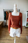 Rust Scalloped Top