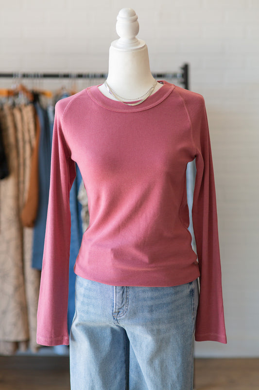 Marsala Long Sleeve Crew Neck