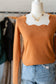 Red/Camel Scalloped Top