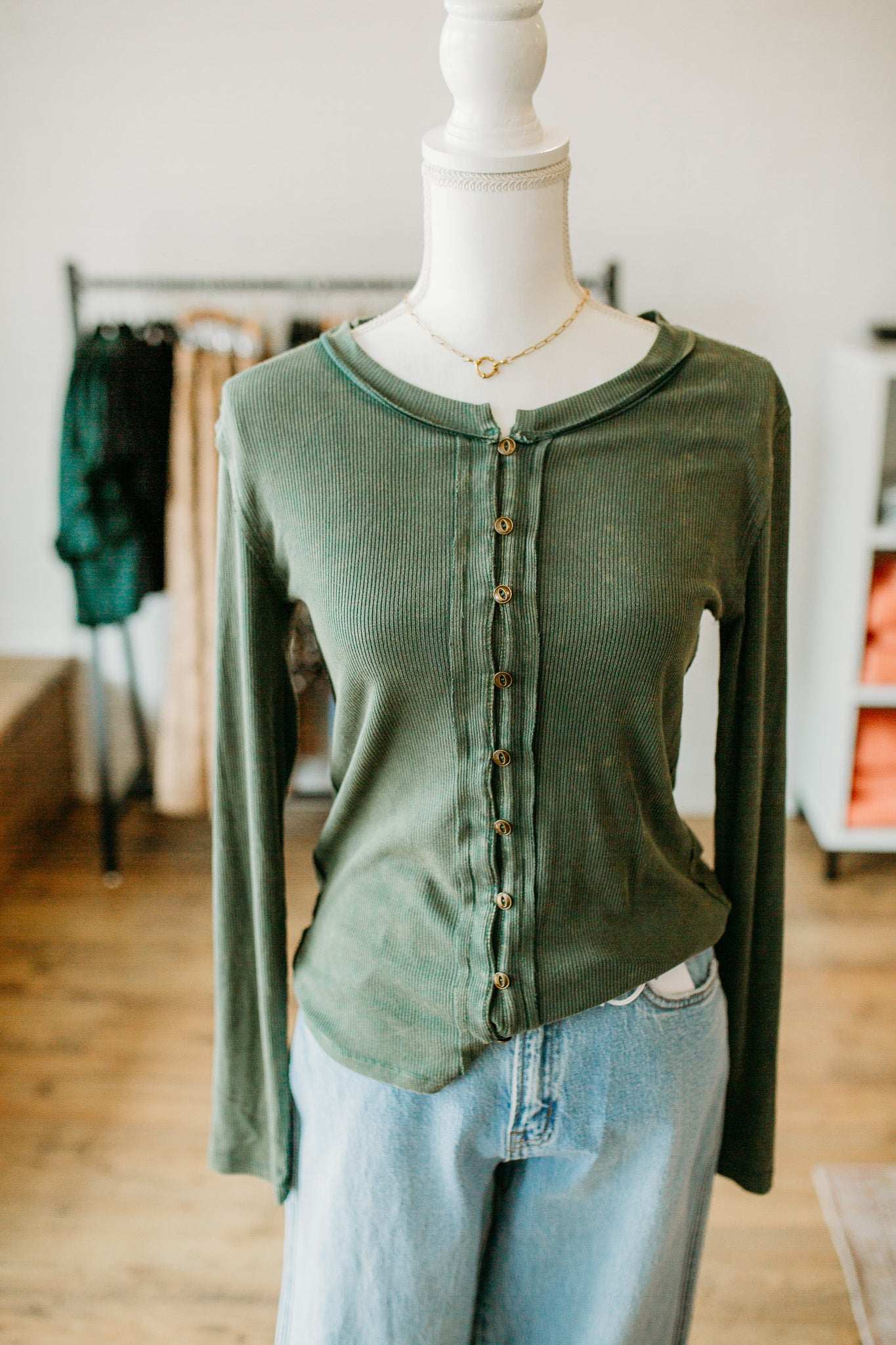 Forest Green Snow Wash Shirt