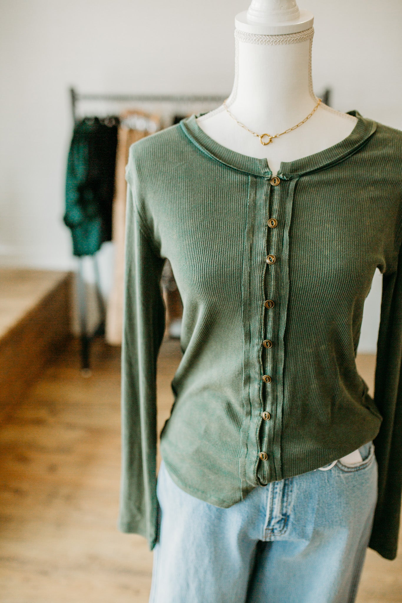 Forest Green Snow Wash Shirt