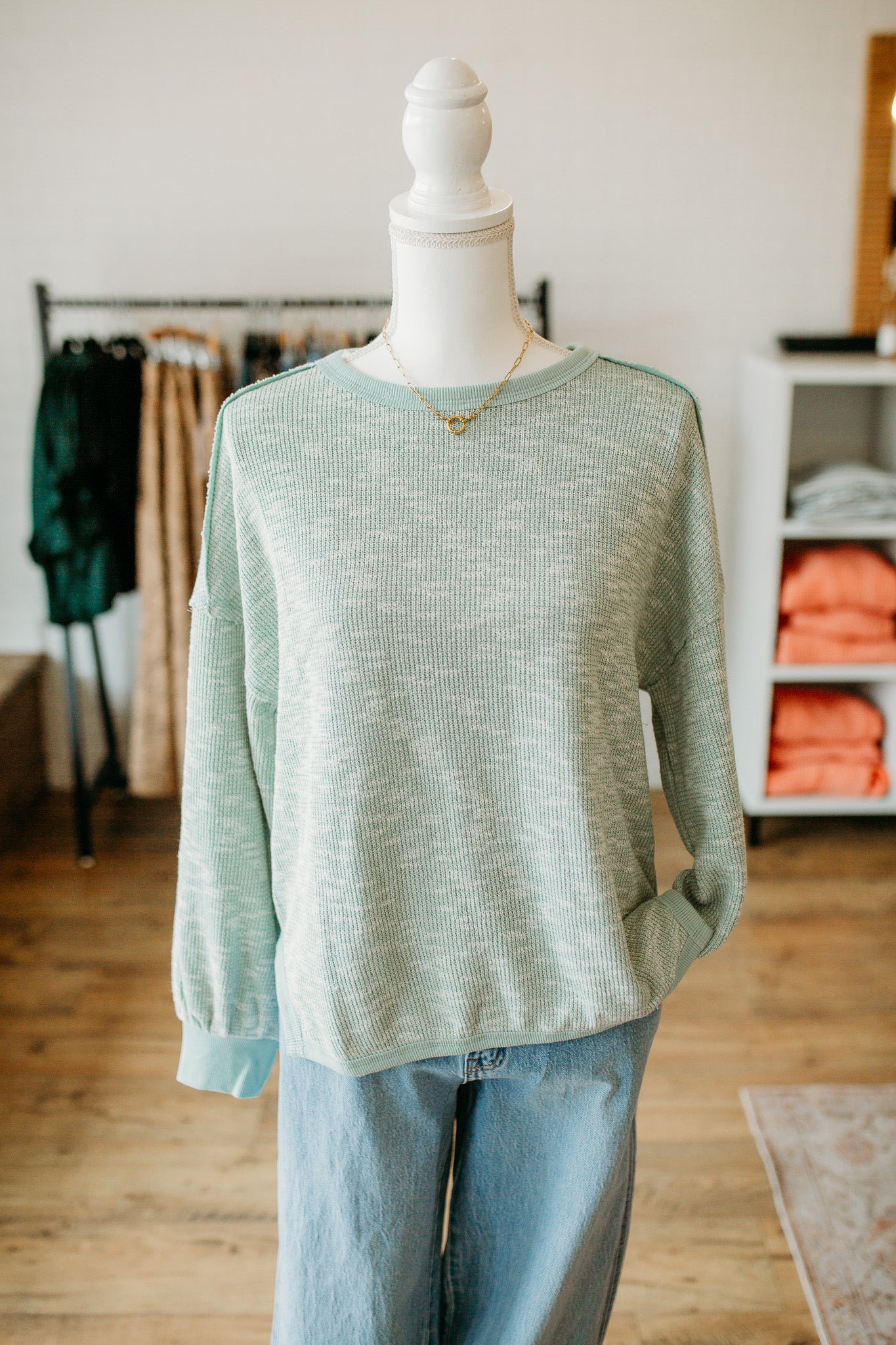 Sage Mix Casual Top
