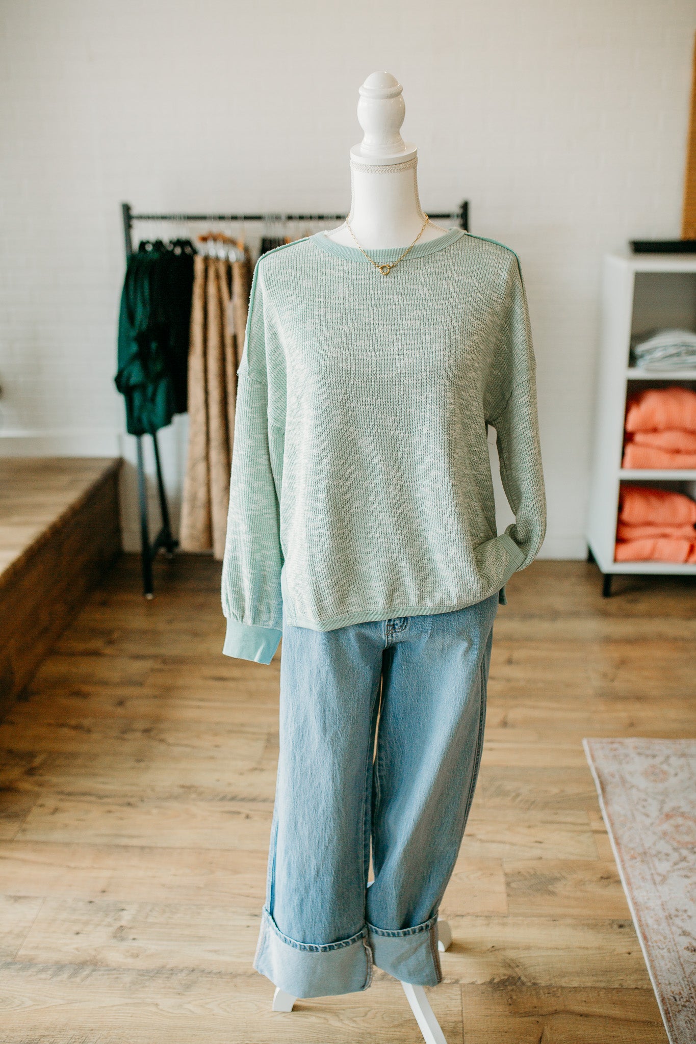 Sage Mix Casual Top